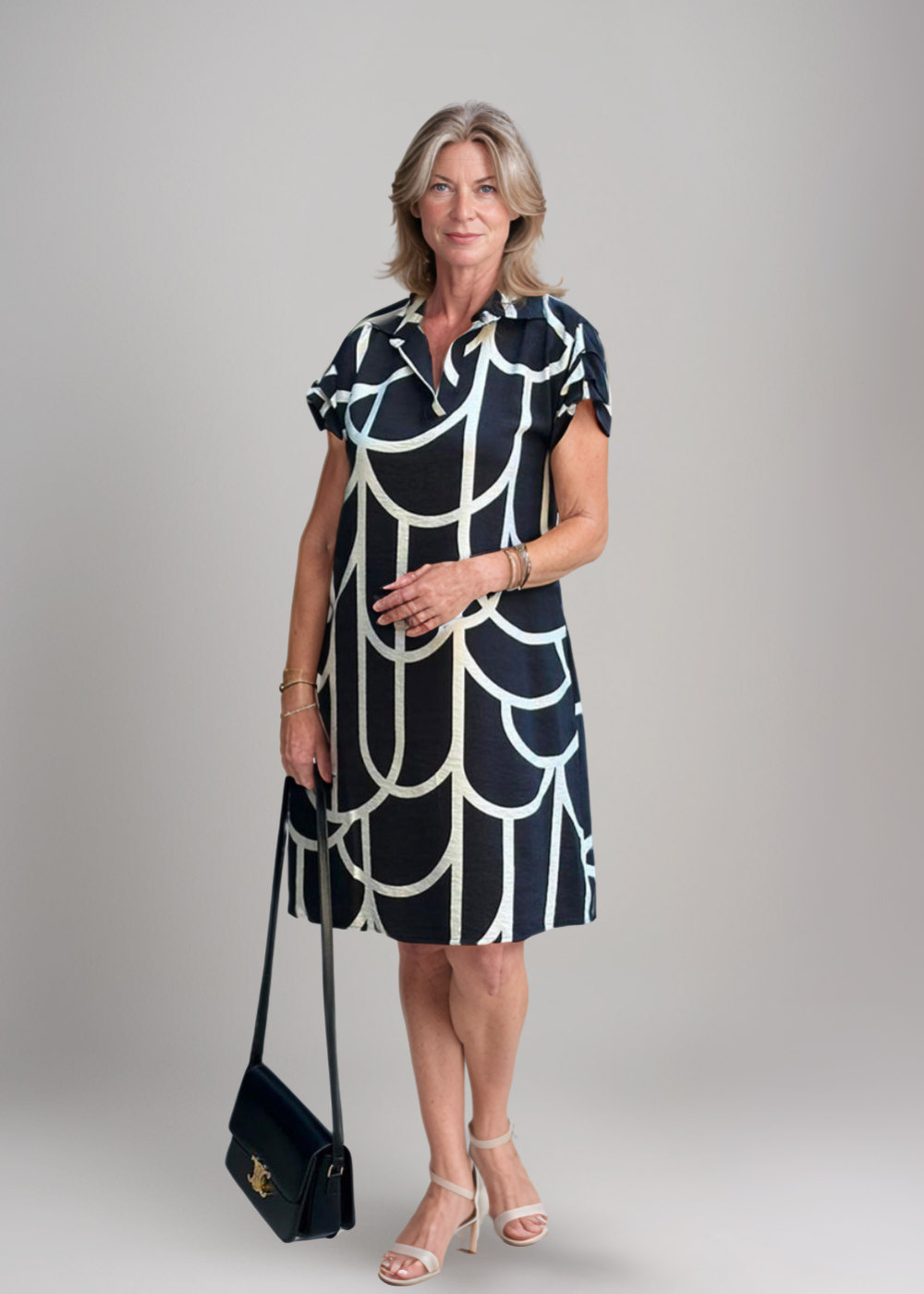 Anneliese™ | Rochie polo cu design grafic
