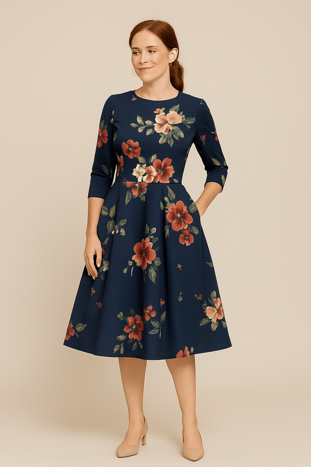 Rochie A-Line pentru Femei Malie - Stil Elegant cu Imprimare Florală