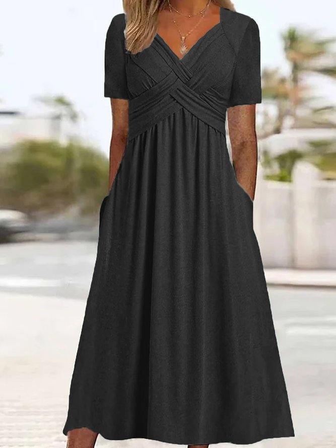 Delilah – Rochie Midi de Damă cu Talie și Buzunare