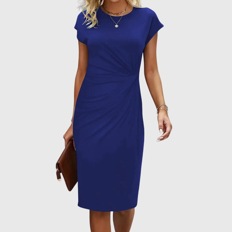 Anouk - Rochie midi formală cu mânecă scurtă pentru femei