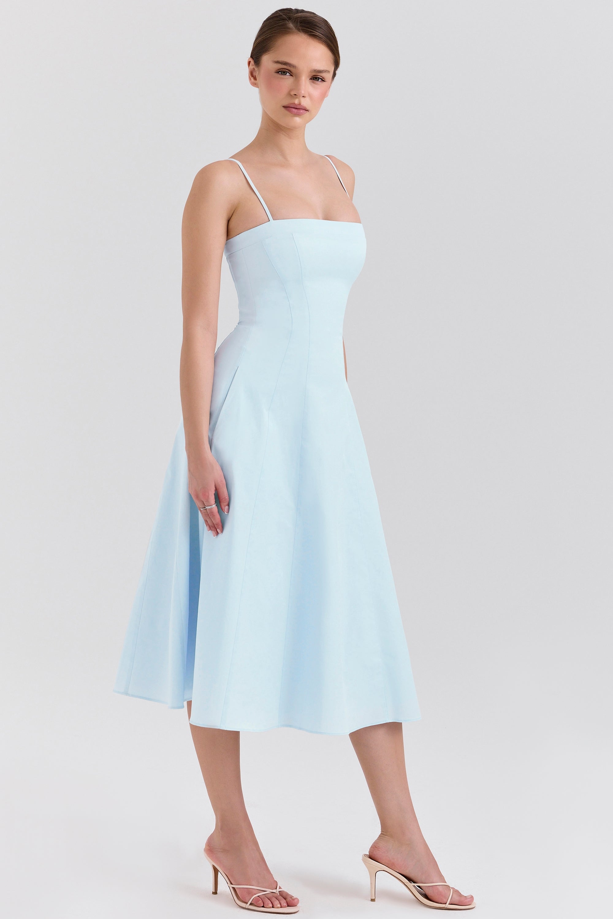 Dolly – Rochie de Damă Midi A-Line din Bumbac Elegantă