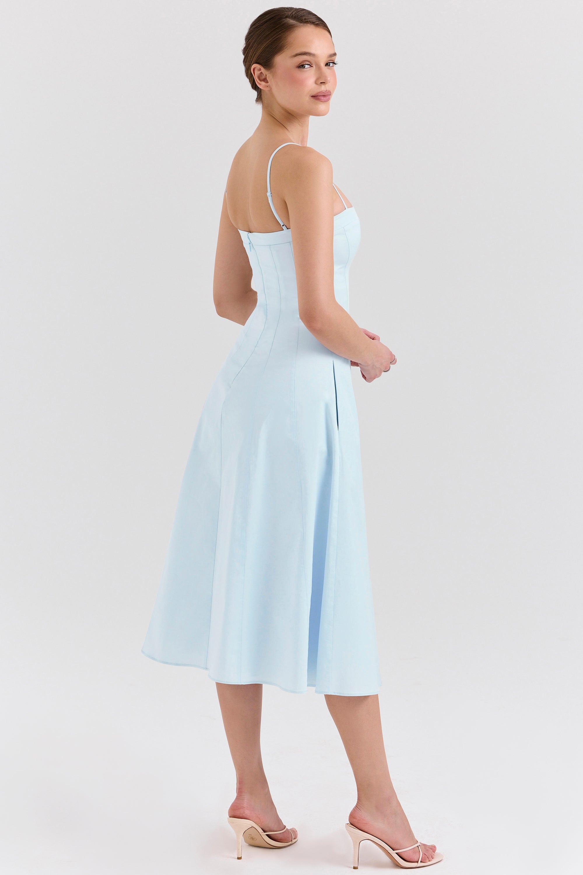 Dolly – Rochie de Damă Midi A-Line din Bumbac Elegantă
