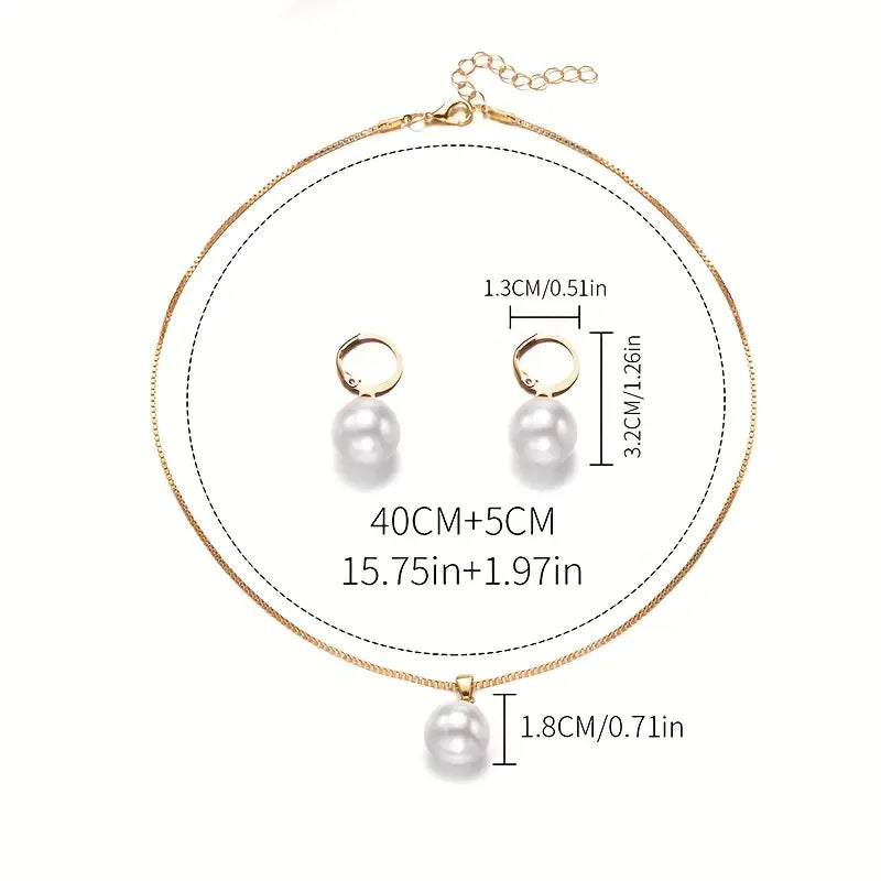 Set de bijuterii cu perle Golden Grace