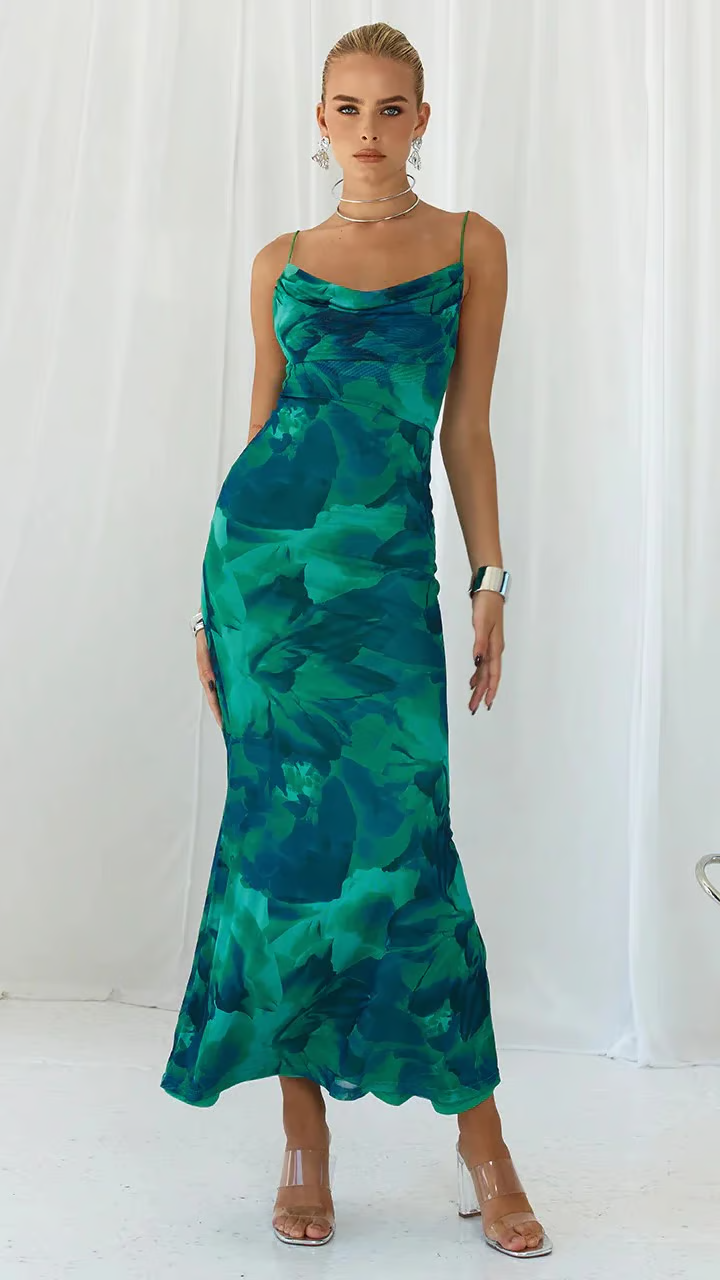 Ainsley - Rochie Maxi Bodycon fără Mâneci pentru Petrecere
