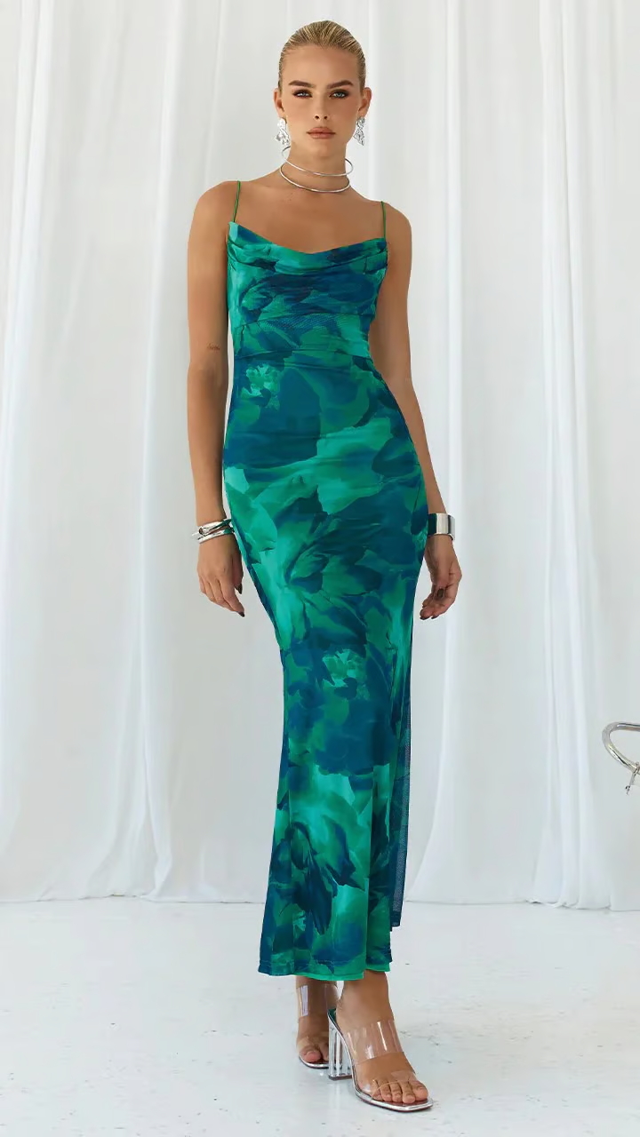 Ainsley - Rochie Maxi Bodycon fără Mâneci pentru Petrecere