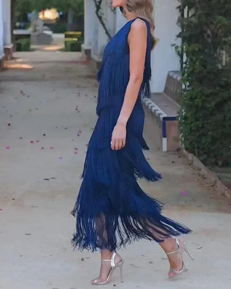 Dalia – Rochie de Damă Elegantă cu Franjuri și Stil Modern