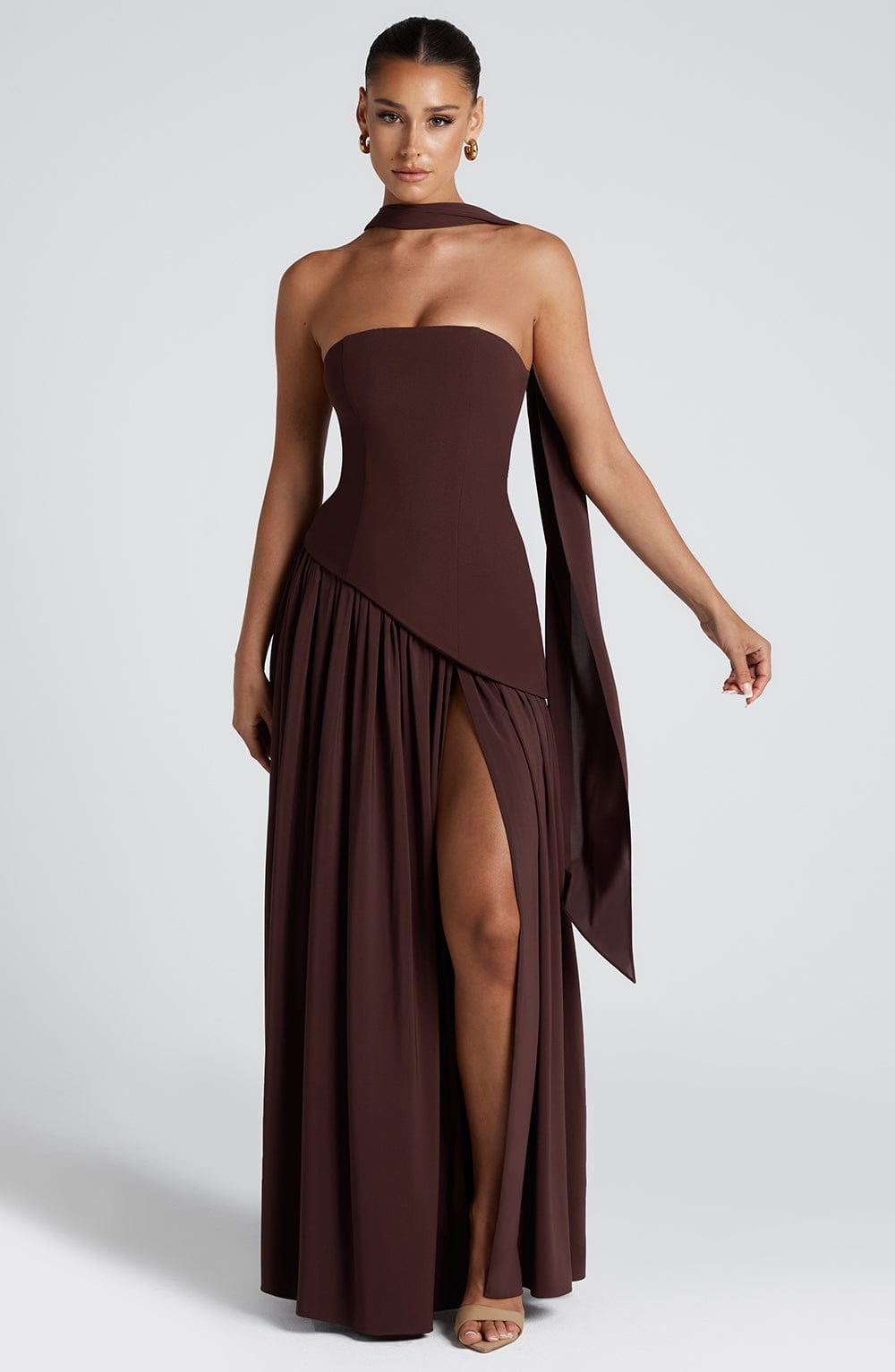 Tessa – Rochie Maxi de Damă Elegantă cu Bust Fără Bretele