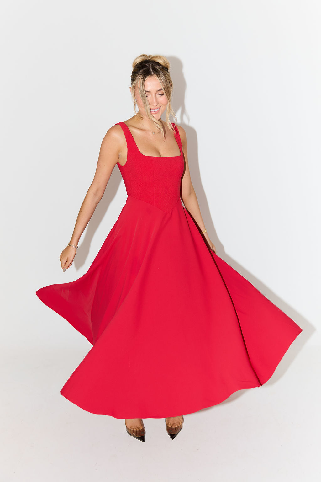 Amelia – Rochie Midi Fluidă de Damă Elegantă
