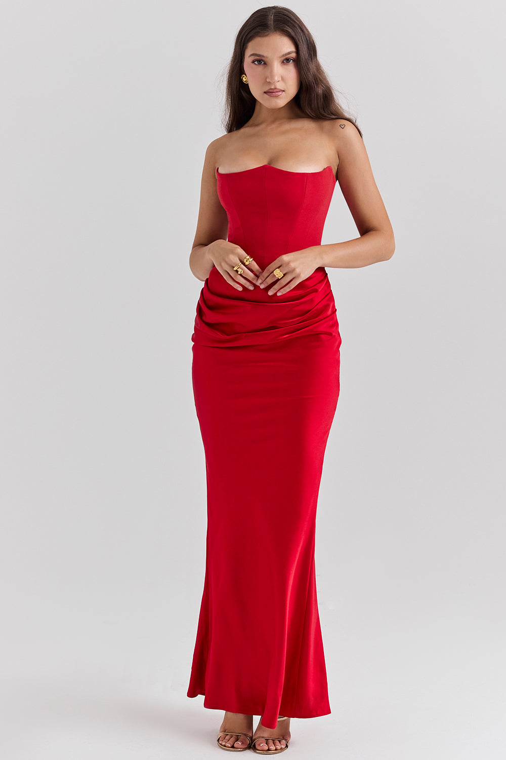 Madison – Rochie Satinată de Damă cu Siluetă Clepsidră Elegantă