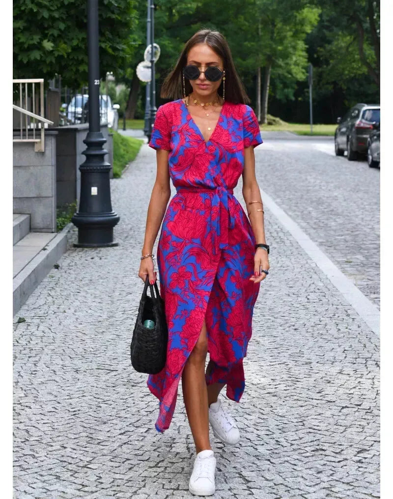 Agnieska – Rochie de Damă Elegantă Midi cu Decolteu în V