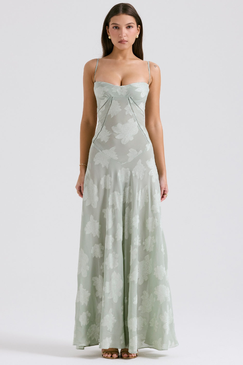 Seren – Rochie de Damă Maxi din Dantelă Florală Vintage