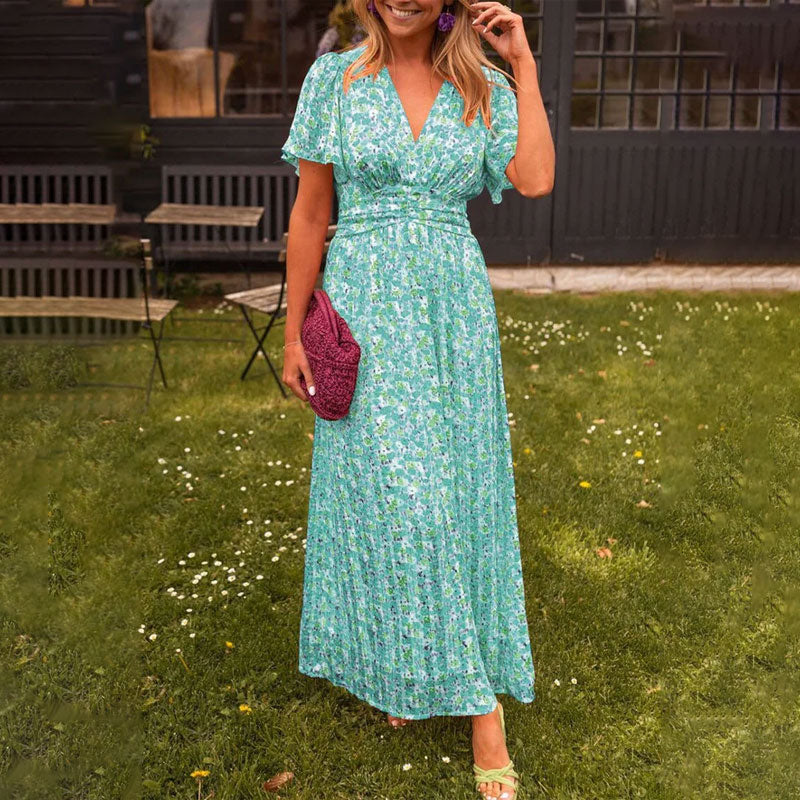 Seraphina™ | Rochie maxi cu flori și volane