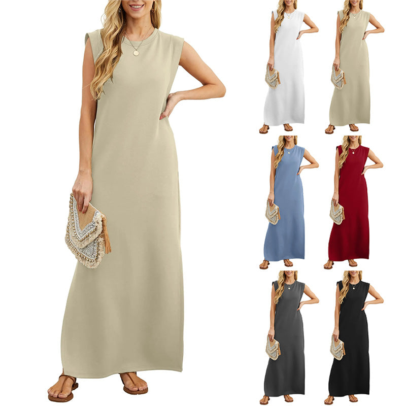 Therese™ | Rochie maxi fără mâneci în stil minimalist