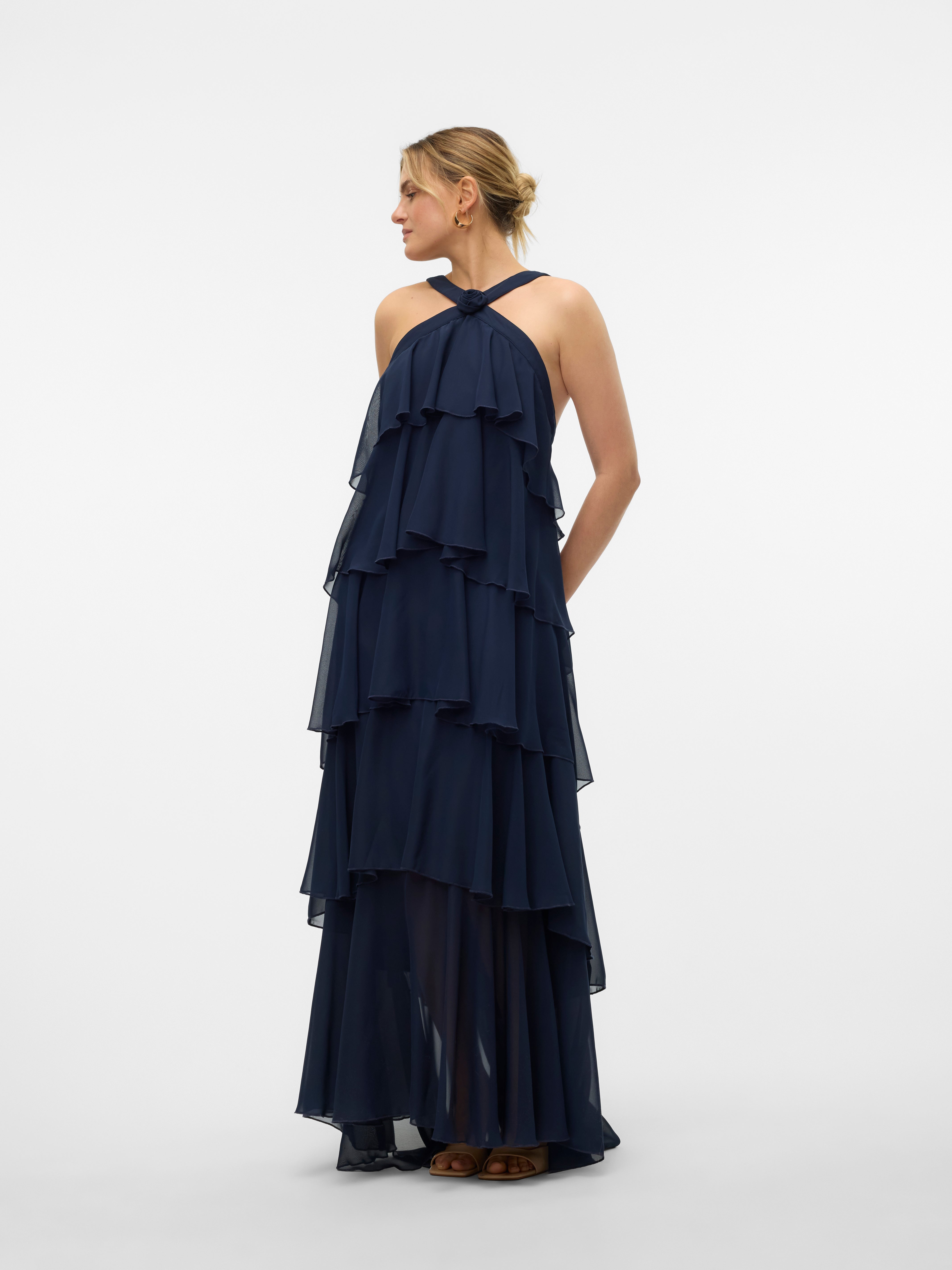 Vera – Rochie Maxi de Damă cu Volane Stratificate Elegantă