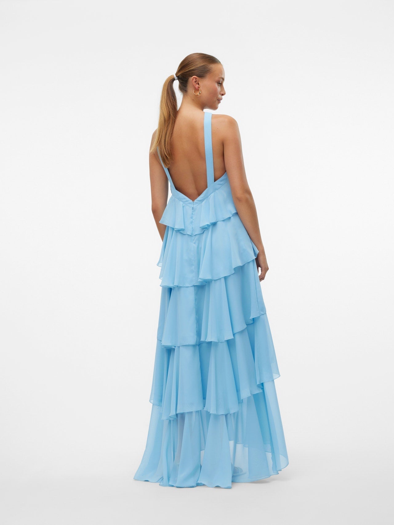 Vera – Rochie Maxi de Damă cu Volane Stratificate Elegantă