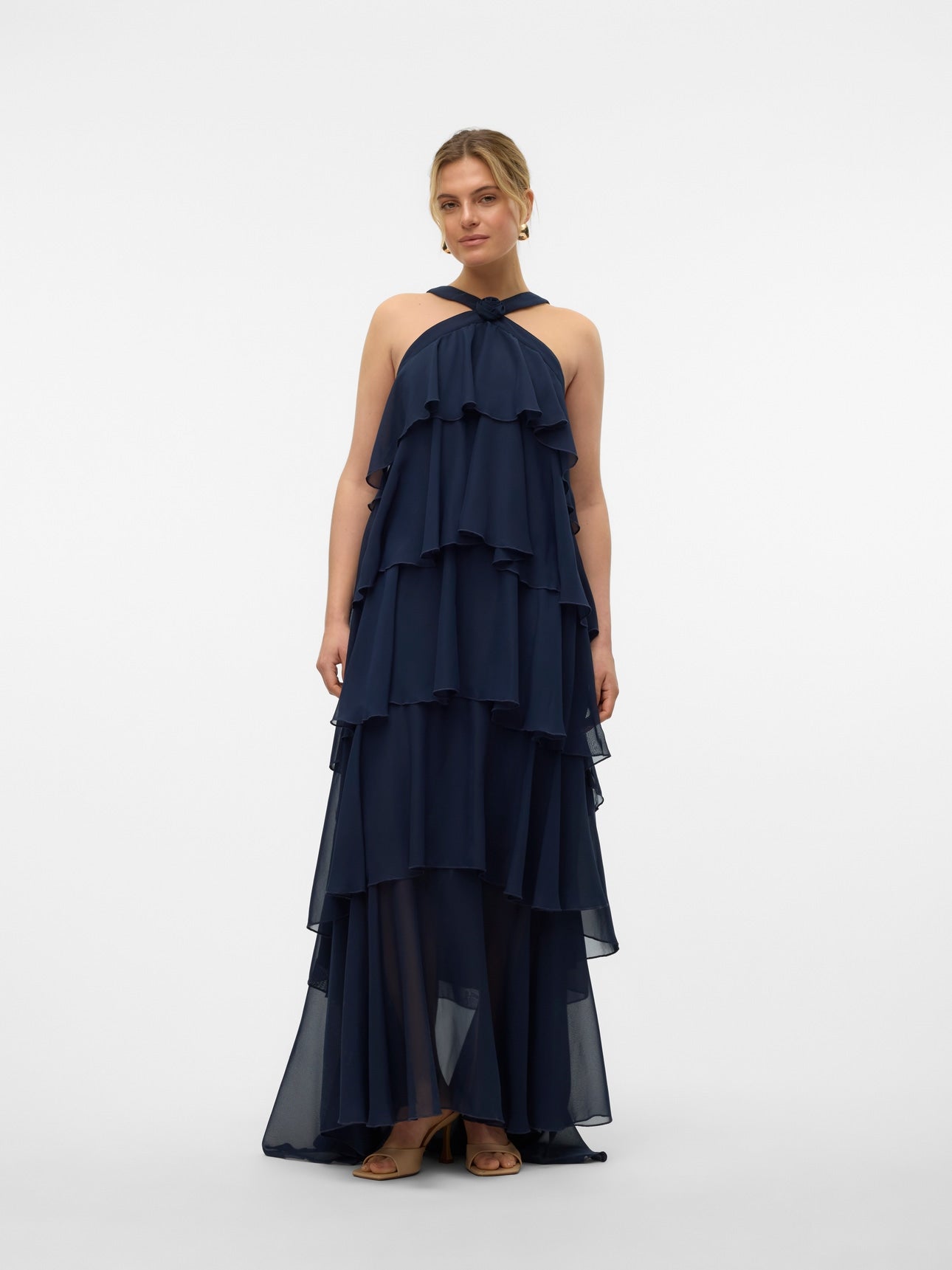 Vera – Rochie Maxi de Damă cu Volane Stratificate Elegantă