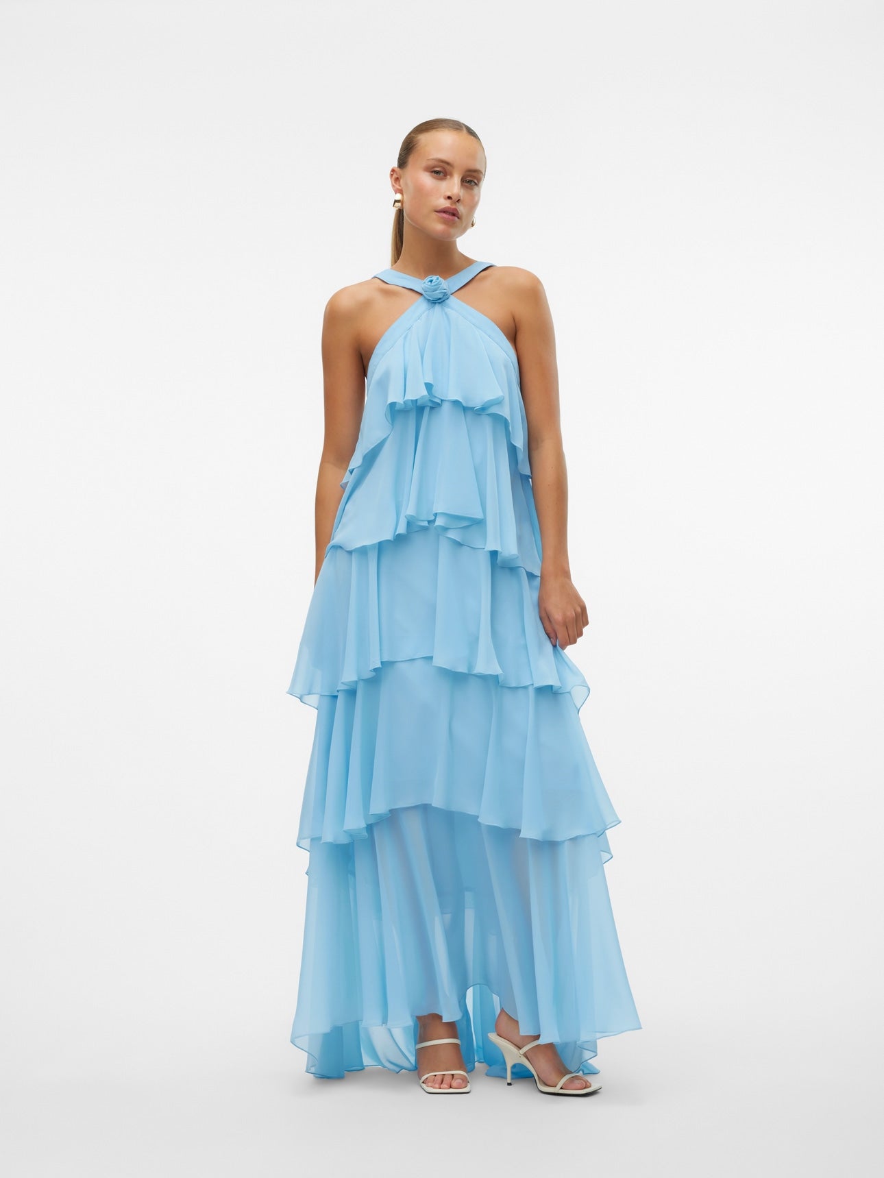 Vera – Rochie Maxi de Damă cu Volane Stratificate Elegantă