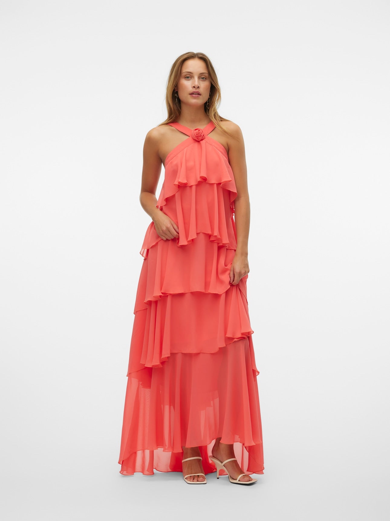 Vera – Rochie Maxi de Damă cu Volane Stratificate Elegantă