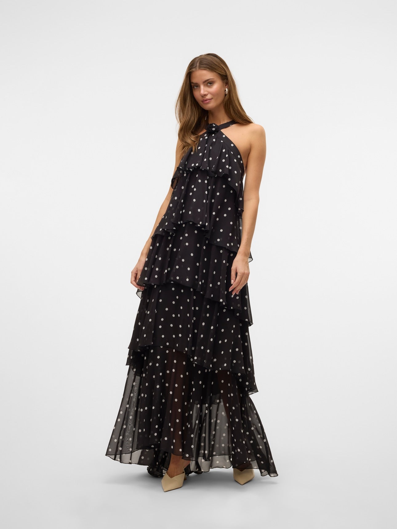 Vera – Rochie Maxi de Damă cu Volane Stratificate Elegantă