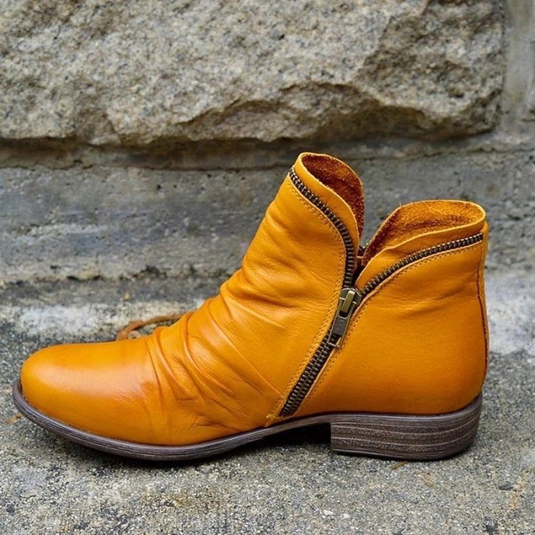 Karylle – Botine de Damă Elegante Chic cu Fermuar Lateral PU