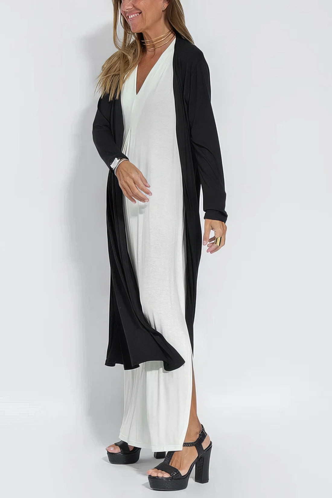 Renata | rochie lungă cu cardigan asortat