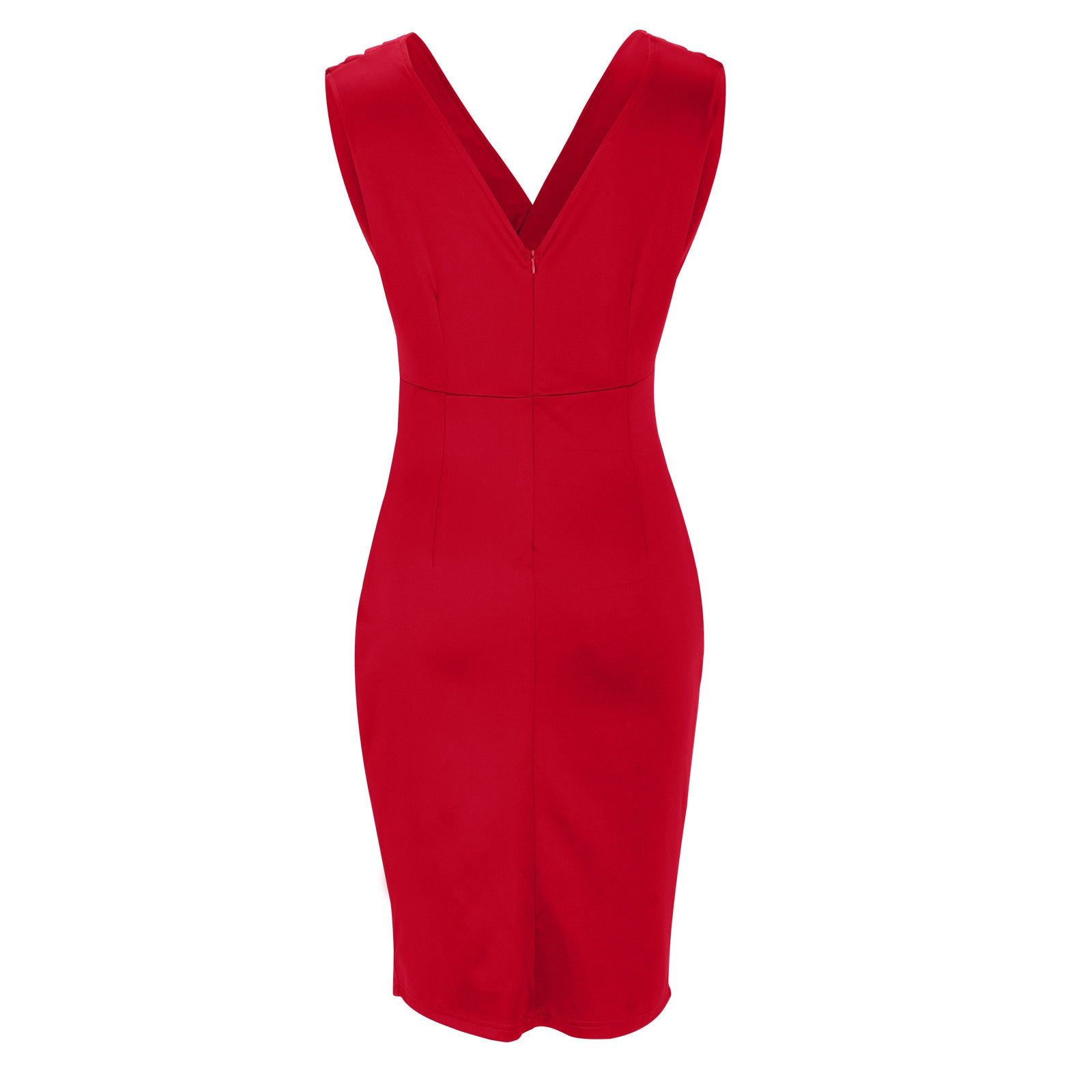 Fresia – Rochie Damă Chic, Ajustată cu Decolteu în V și Fustă Midi cu Slit