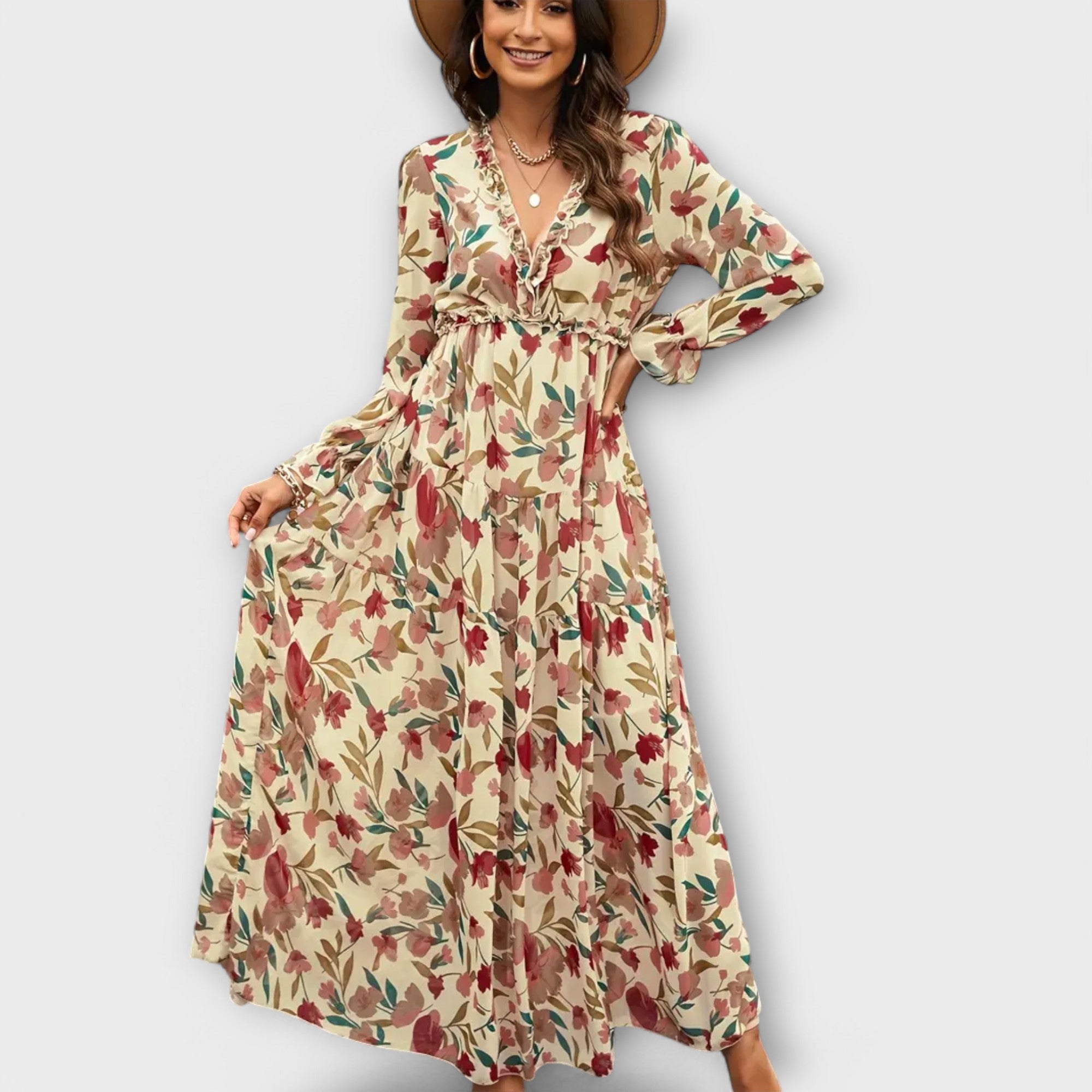 Helena – Rochie de Damă Lungă Elegantă din Material Ușor