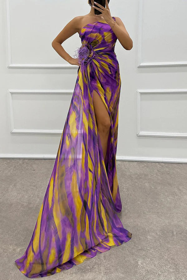 Mavis – Rochie de Damă Maxi Elegantă cu Imprimeu Vibrant