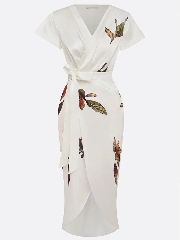 Amira – Rochie de Damă Elegantă Înfășurată cu Curea de Legare