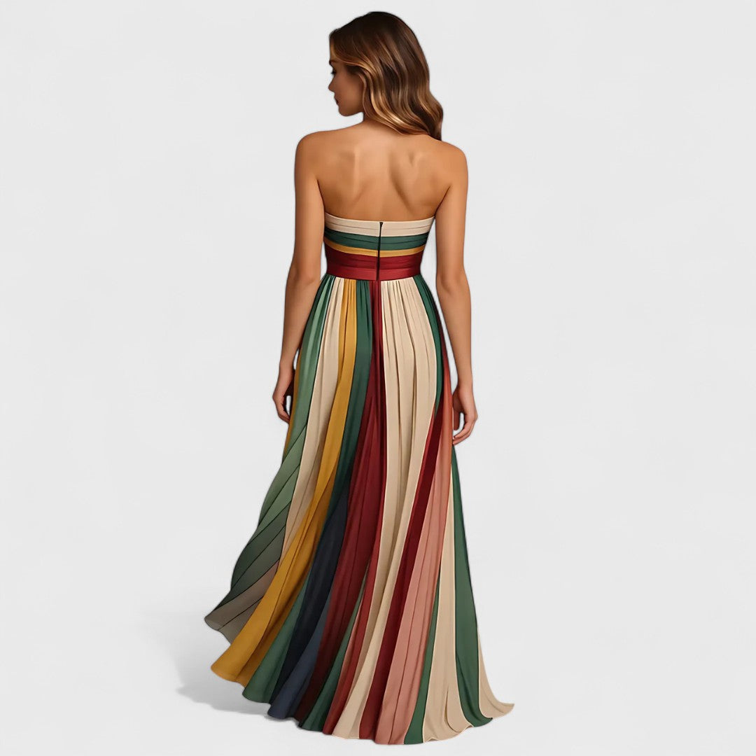 Renata | Rochie Maxi Colorată Fără Mâneci