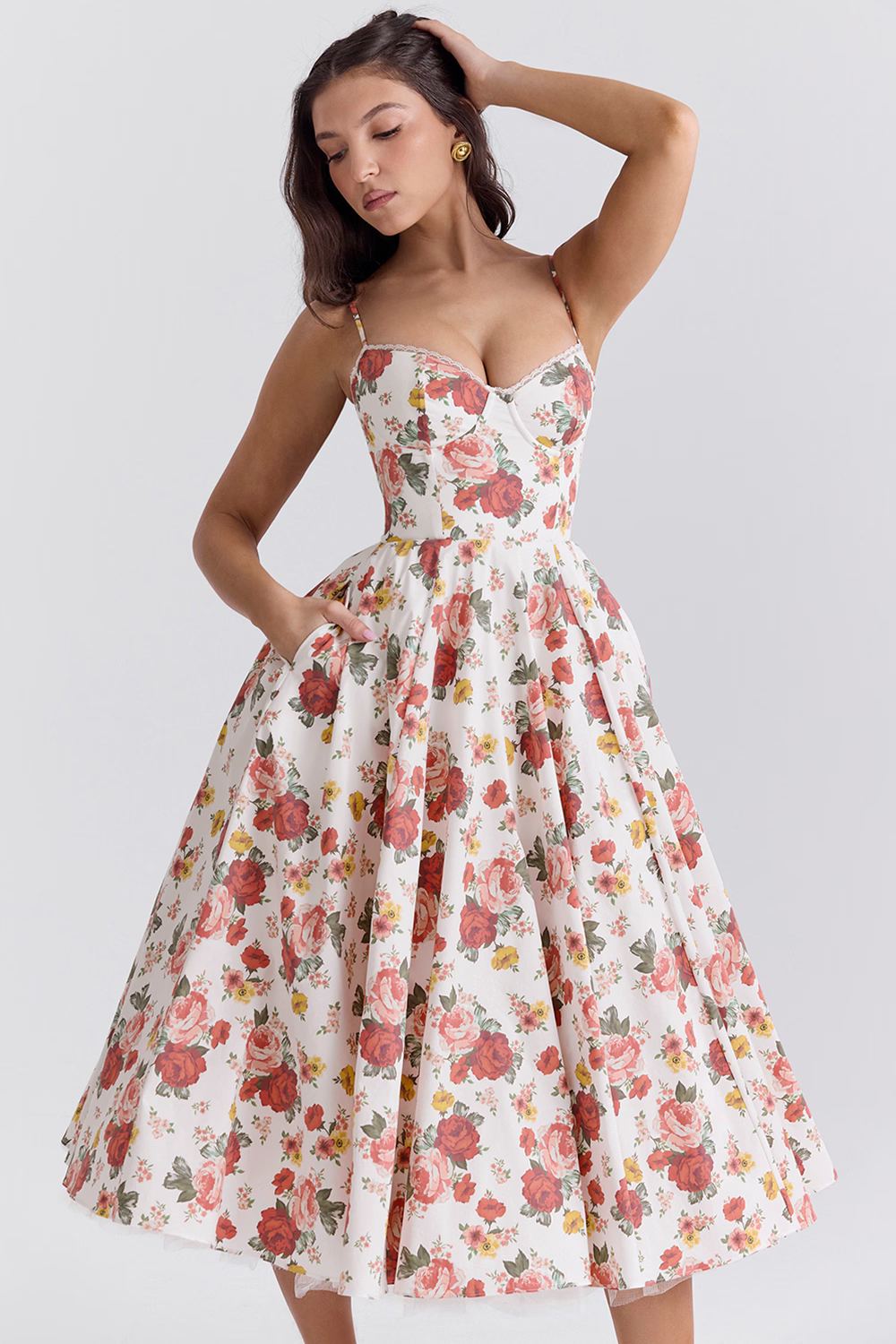 Benilda – Rochie Damă Elegantă Midi din Satin Duchesse și Tul