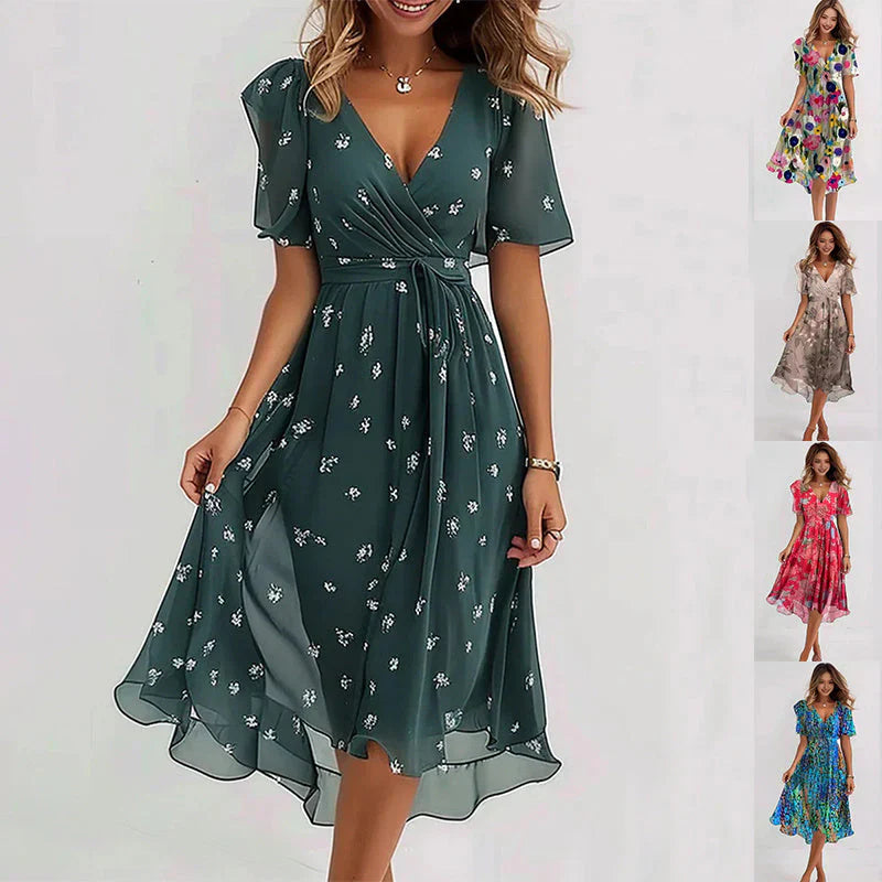 Lina™ | Rochie Elegantă cu Mâneci Scurte
