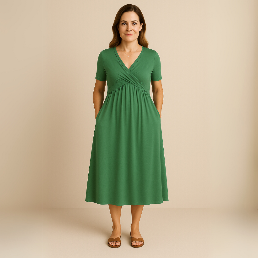 Corazon™ | Rochie midi cu decolteu în formă de V