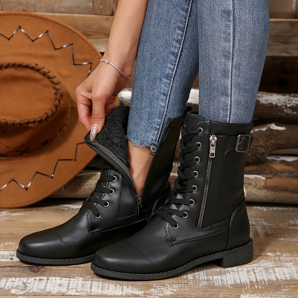 Karina – Botine de Damă din Piele cu Fermoar Lateral Confortabile