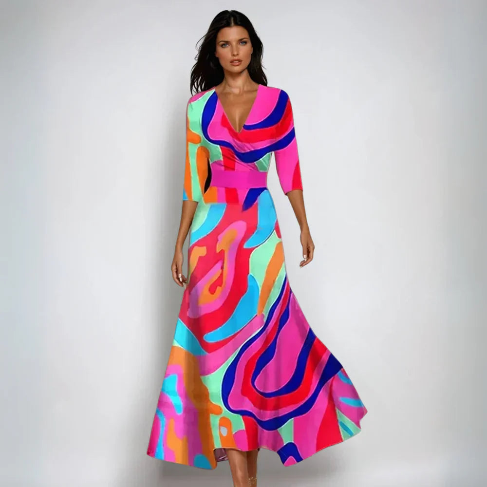 Emily | Rochie Florală Eleganță în Stil Drapat