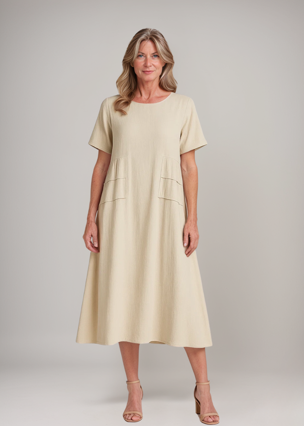 Maliyah™ | Rochie midi lejeră cu buzunare
