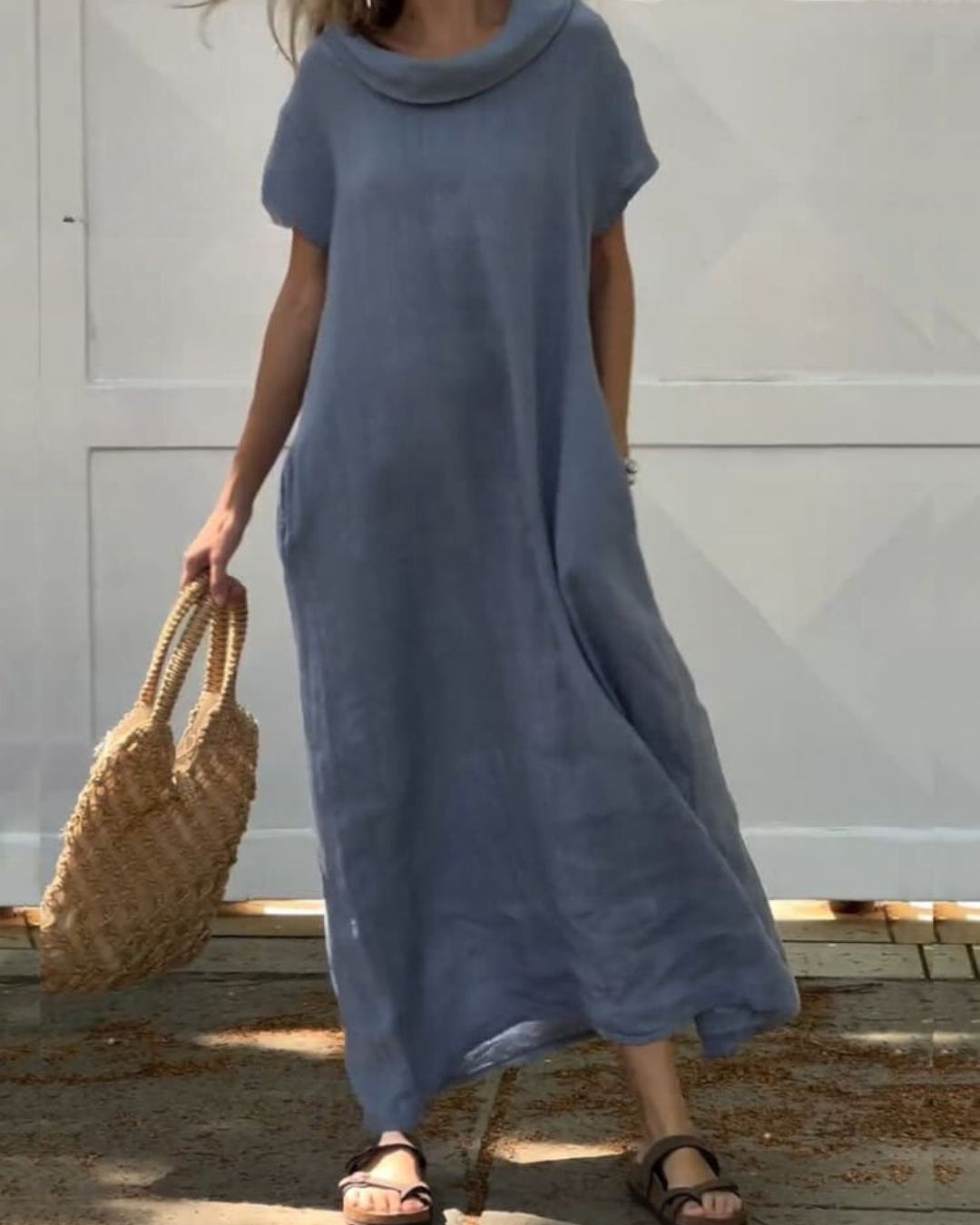 Iona – Rochie de Damă Elegantă cu Efect de In și Guler Stilat