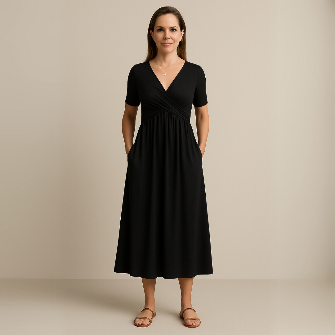 Corazon™ | Rochie midi cu decolteu în formă de V