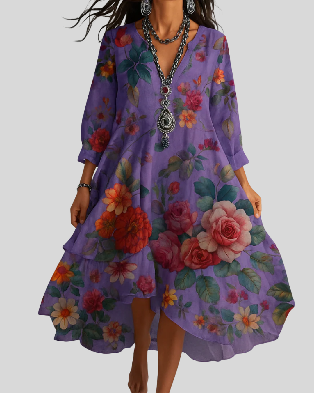Acasă | Rochie Maxi Florală Boho Ușoară