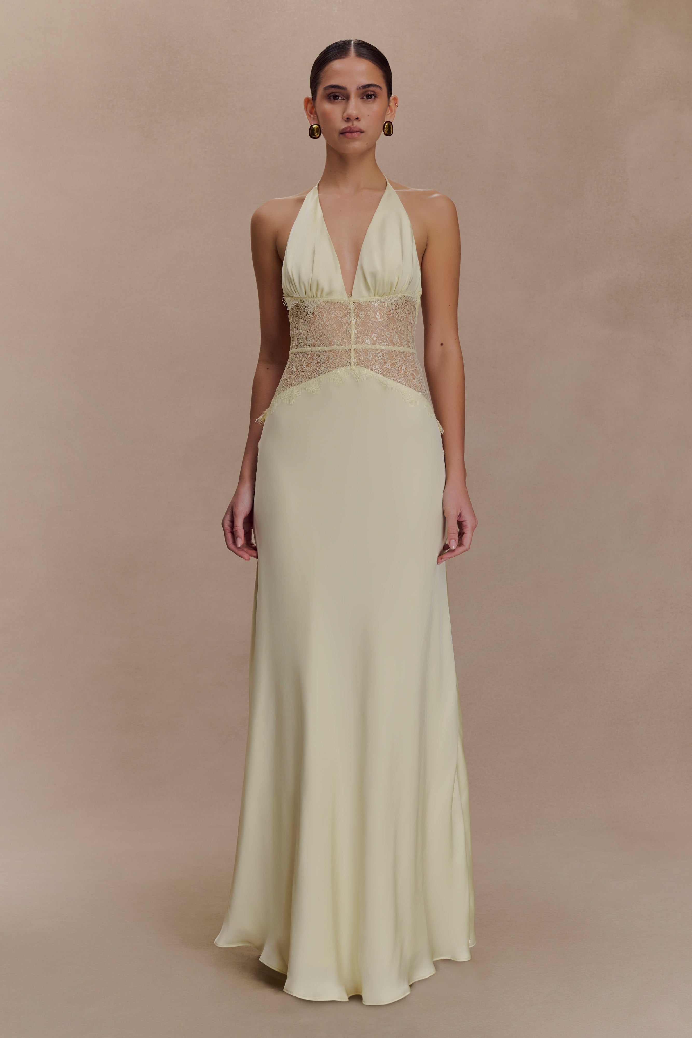 Kalira – Rochie Maxi Damă Elegantă din Satin cu Dantelă Roz