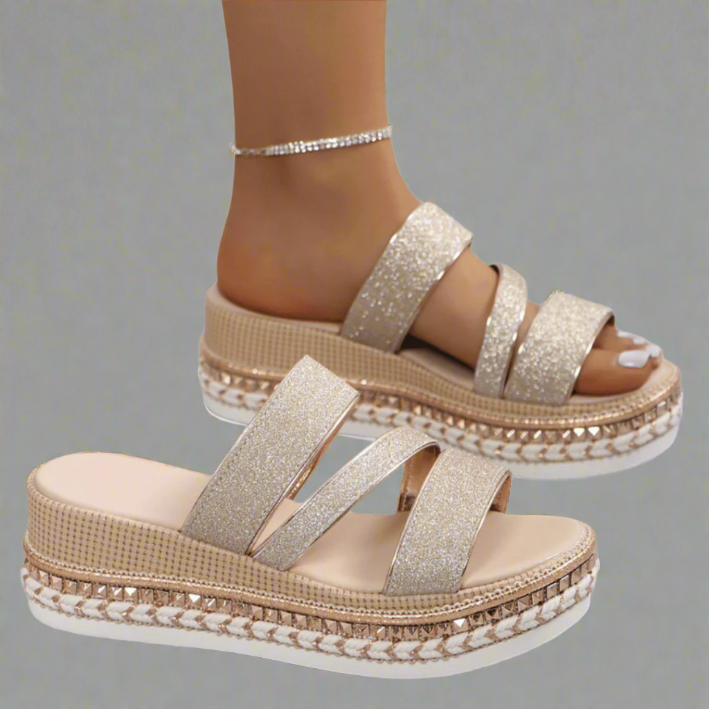Helga | Sandale confortabile cu toc din material premium