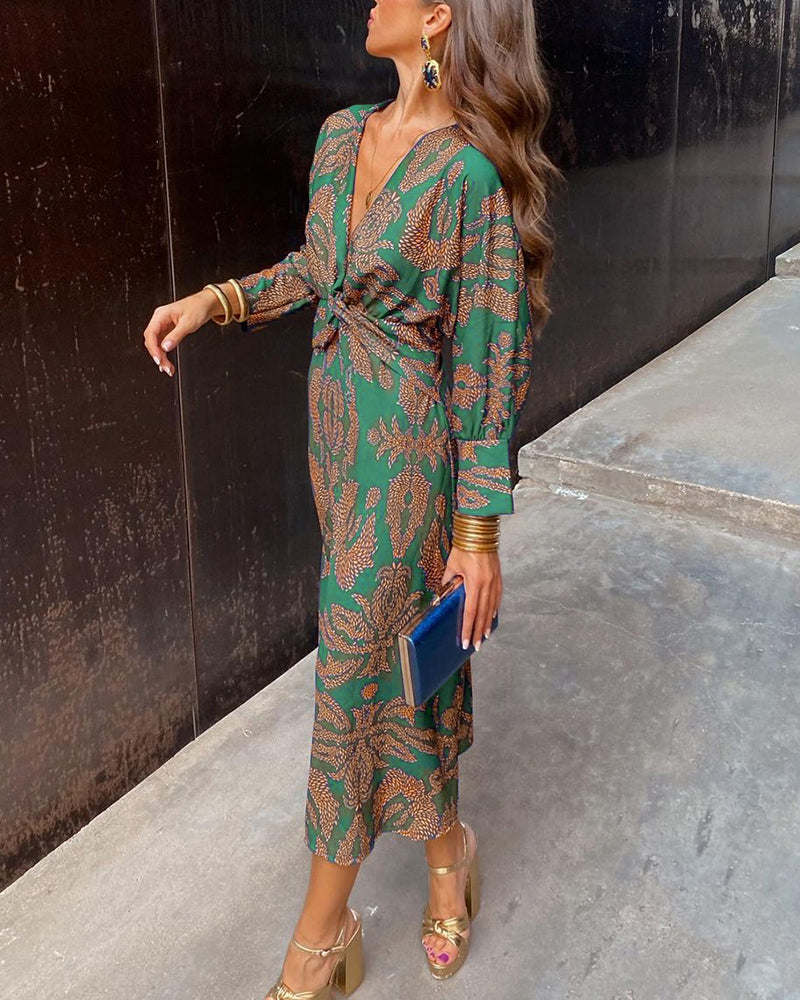 Celina – Rochie Vintage de Damă Elegantă cu Nod și Croială Ajustată