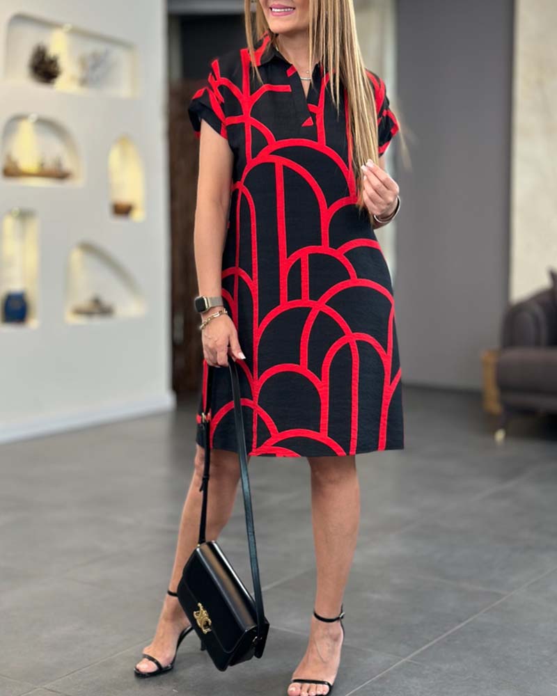 Anneliese™ | Rochie polo cu design grafic
