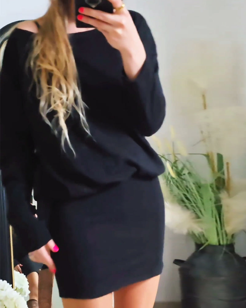 Annabelle | Rochie neagră cu mânecă lungă
