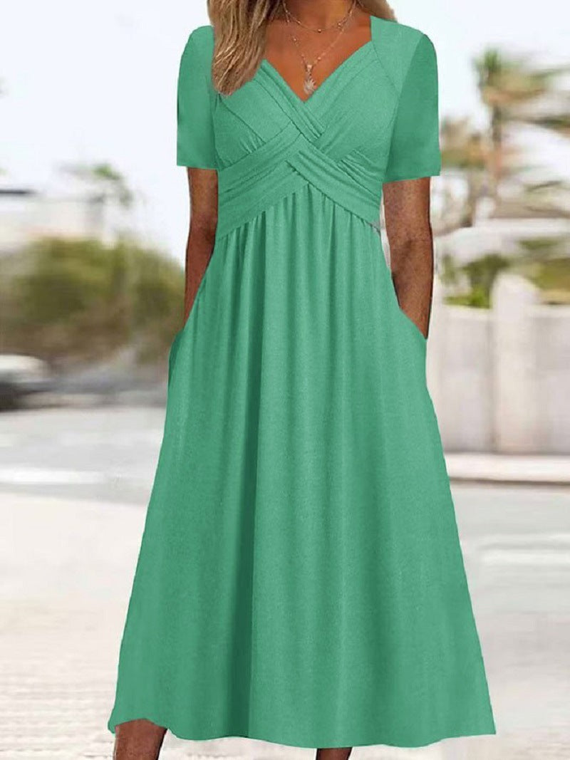 Delilah – Rochie Midi de Damă cu Talie și Buzunare