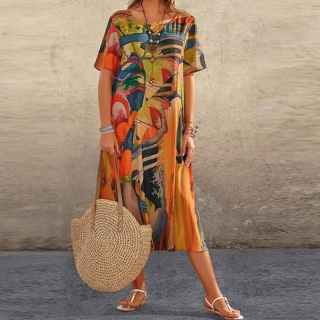 Serafina | Rochie midi elegantă cu design abstract