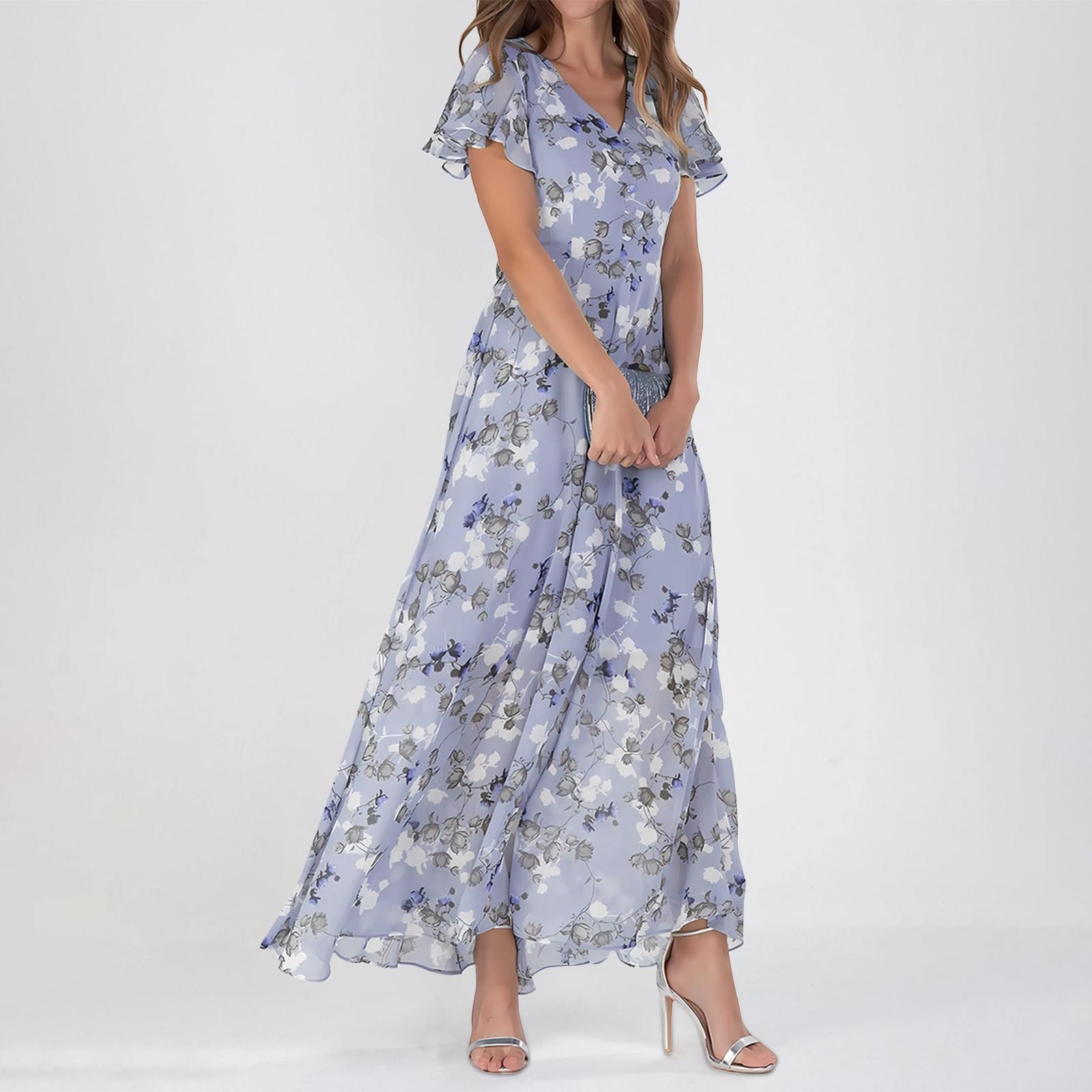 Sofia – Rochie de Damă Maxi cu Flori și Volane Elegante