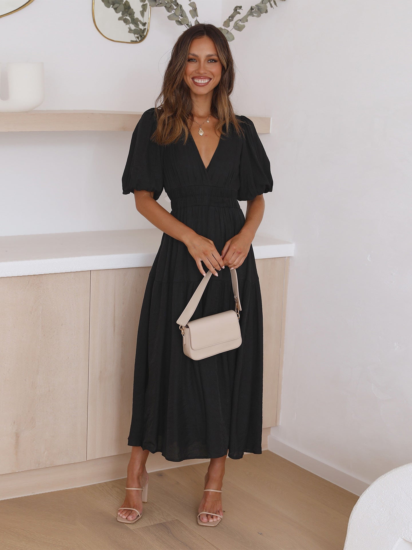 Bethany | Rochie cu Mâneci Puff