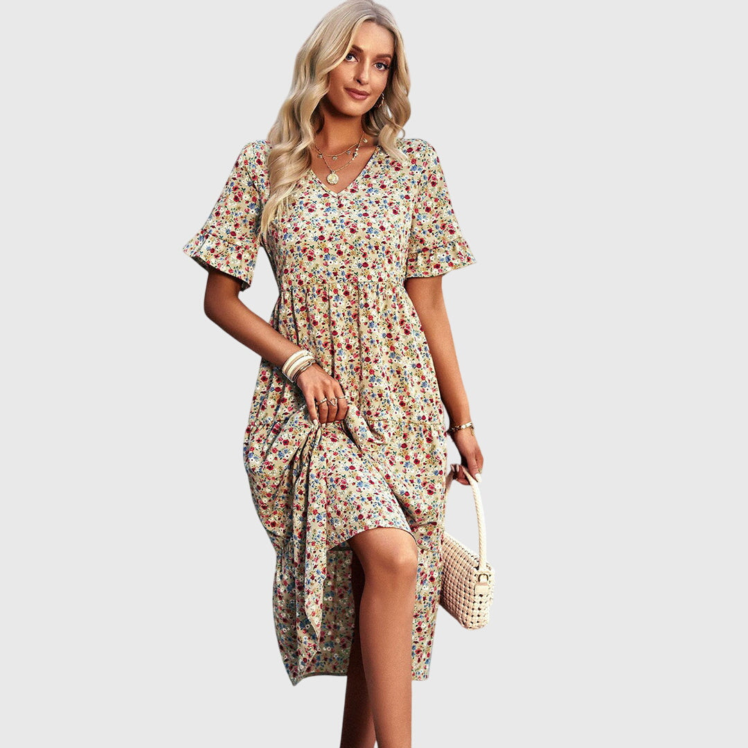 Carol – Rochie de Damă Midi Florală Elegantă