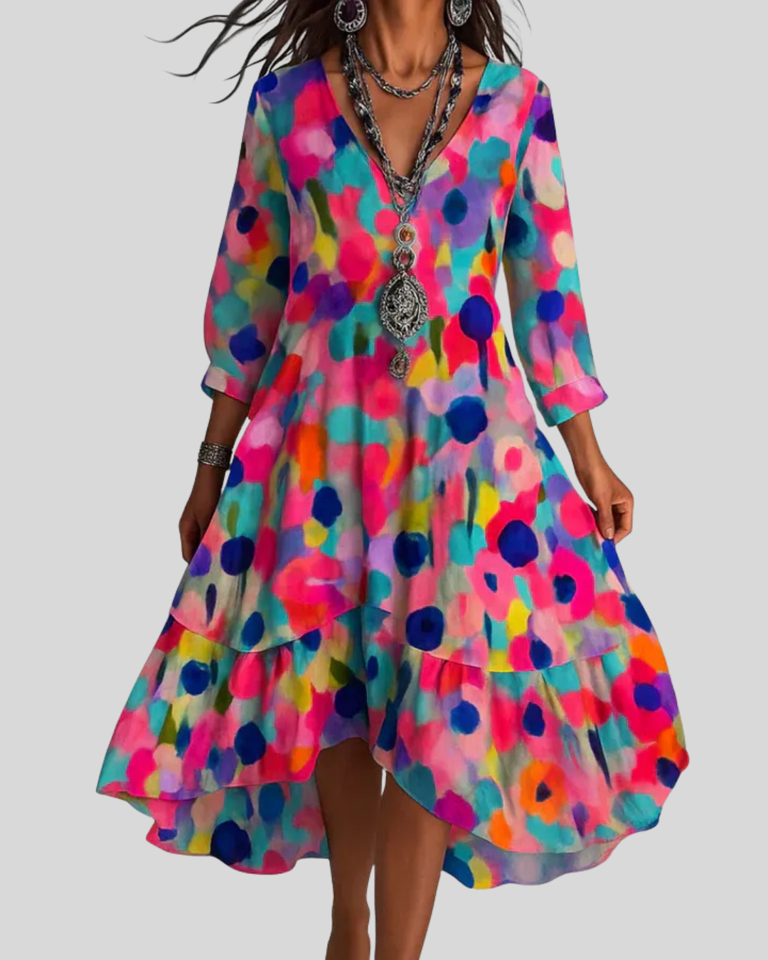 Acasă | Rochie Maxi Florală Boho Ușoară